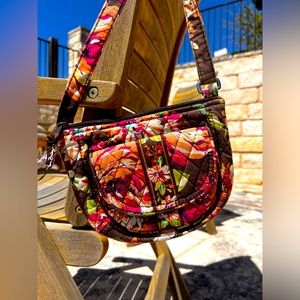 Vera Bradley English Rose Crossbody Lizzie Mini Saddlebag English Rose retired
